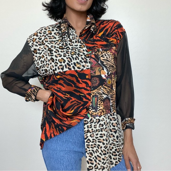 Faith Vintage Mixed Media Mash Up Blouse - Picture 4 of 17